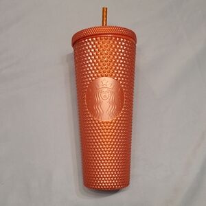 Starbucks 2021 Orange Studded Cold Cup 24oz – New w/ Flaw